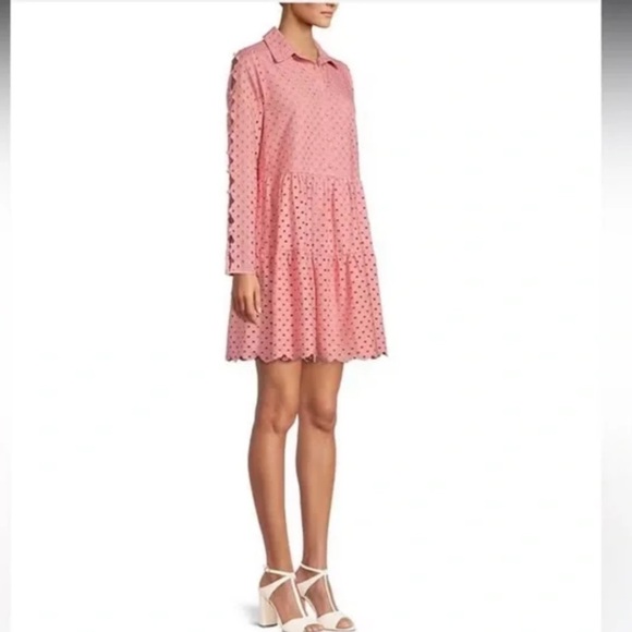 NWT ANTONIO MELANI Patricia Eyelet Pink Dress - Picture 2 of 12